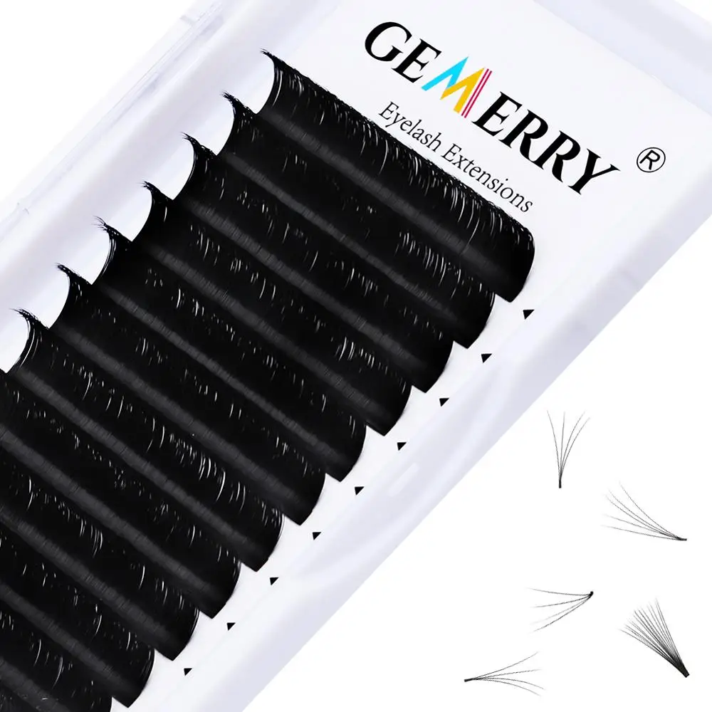 Gemerry Easy Fan Lashes Faux Mink Eyelash Extensions 8-14 mm Mix Length Blooming Lashes 2D 3D 5D 6D 8D Russian Volume Eyelashes