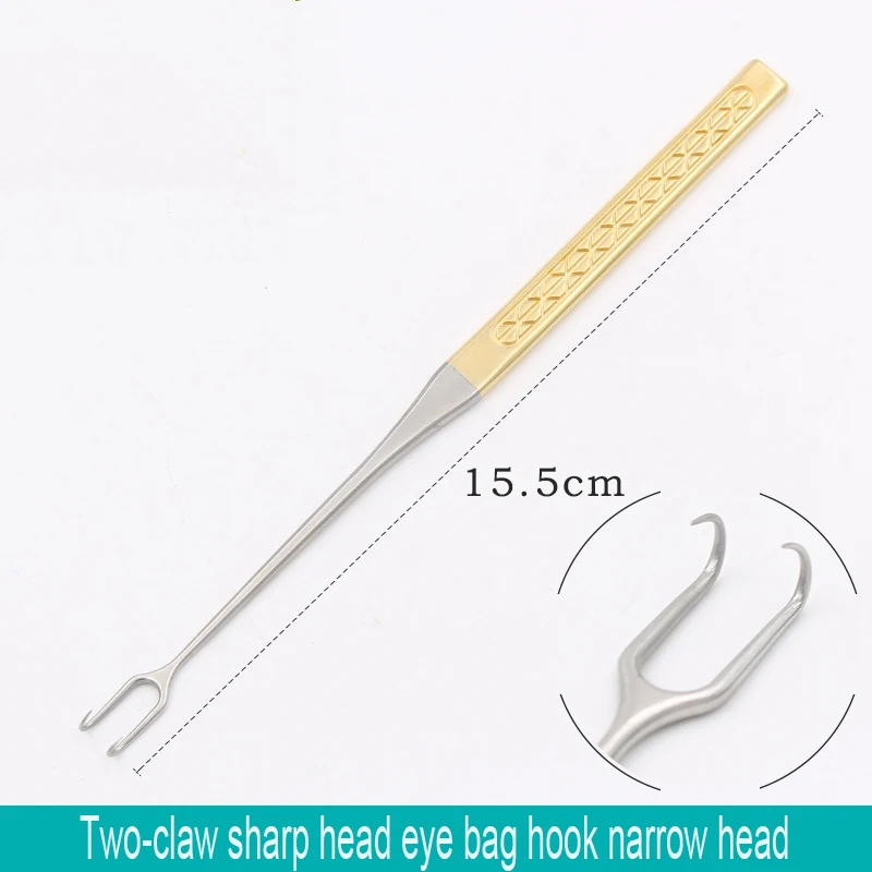 Stainless steel eyelid Double eyelid beauty two-claw double-tooth hook hook ophthalmic instrument tool