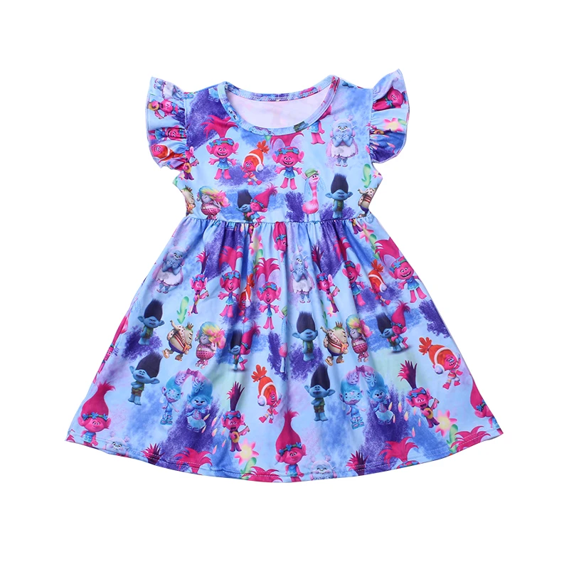 baby girls dress summer short sleeve dress cartoon clothes girls soft milk silk dress girls boutique clothing