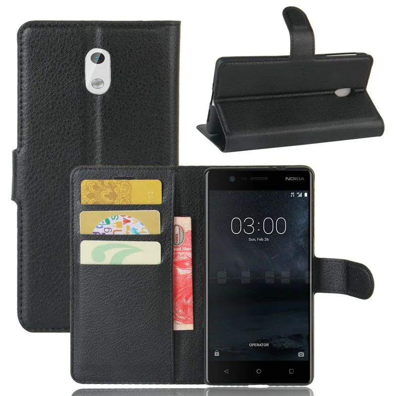 For Nokia 3 TA-1020 TA-1032 Wallet Flip Leather Case for Nokia3 Nokia 5 for Nokia 8 6 phone Back Cover case with Stand Etui CASE