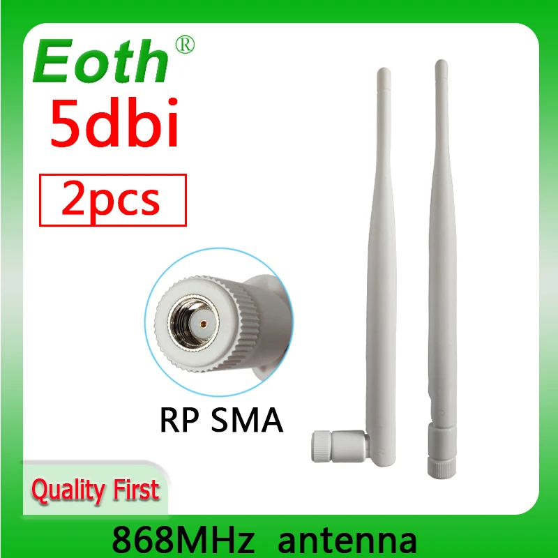 EOTH 2pcs 868mhz antenna 5dbi sma female 915mhz lora antene pbx iot module lorawan signal receiver antena high gain