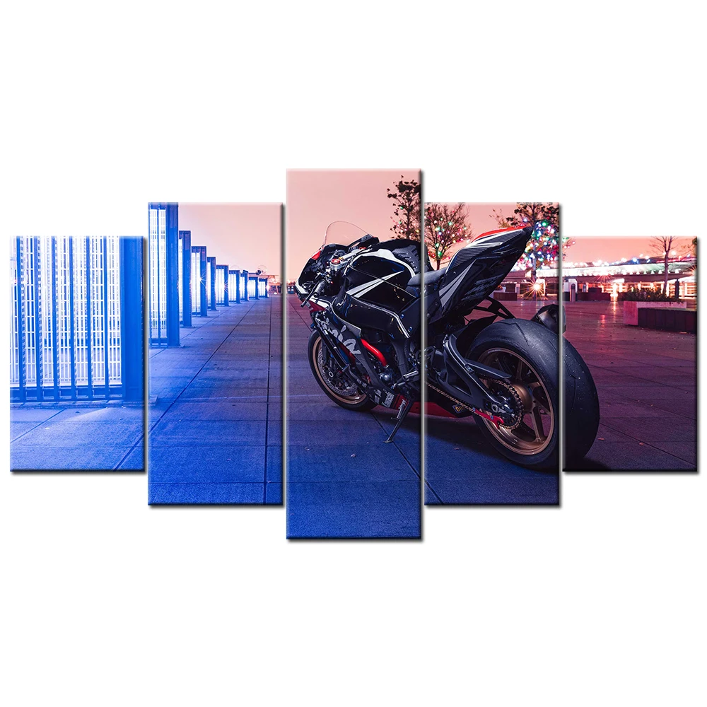 5 Piece Canvas Wall Art Kawasaki ZX10R Motorcycle Modular Picture For Home Decor Living Room Decoration Paintings Posters