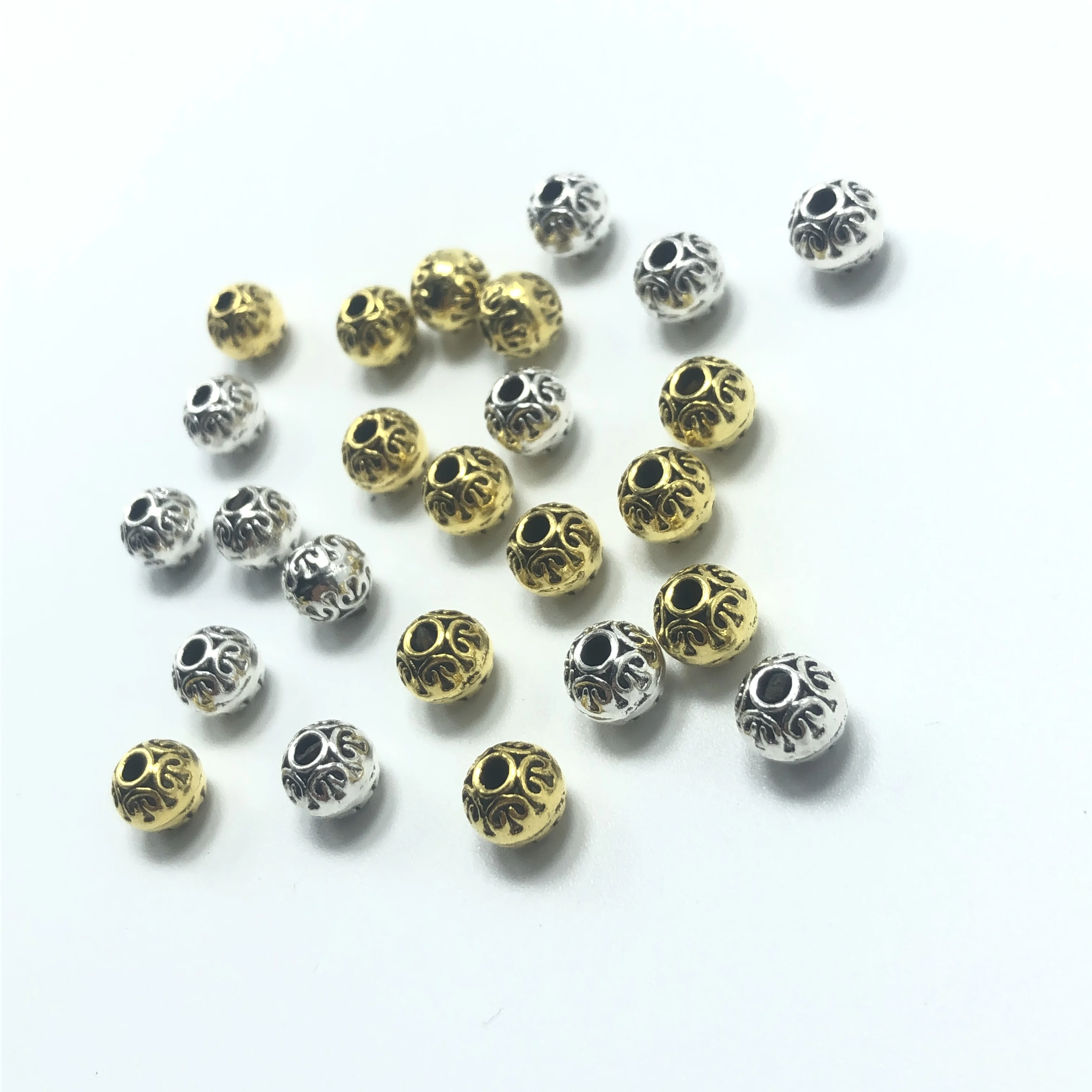 25pcs 7mm popular flower shaped perforated beads DIY hand made bracelet necklace connection accessories