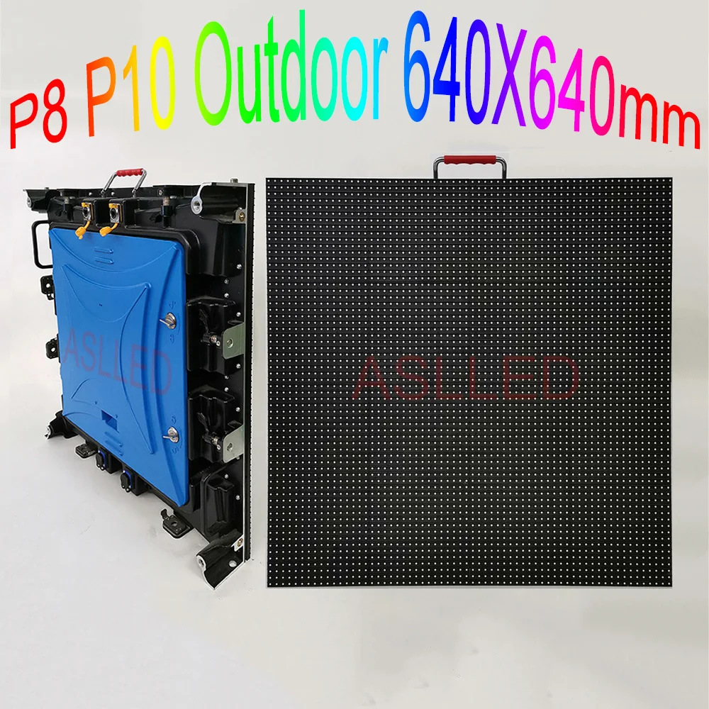 

P8 P10 Outdoor Brightness LED Sign Display 640X640mm Die-Cast Aluminum Cabinet Full Color LED Matrix Panel Factory Online Shop