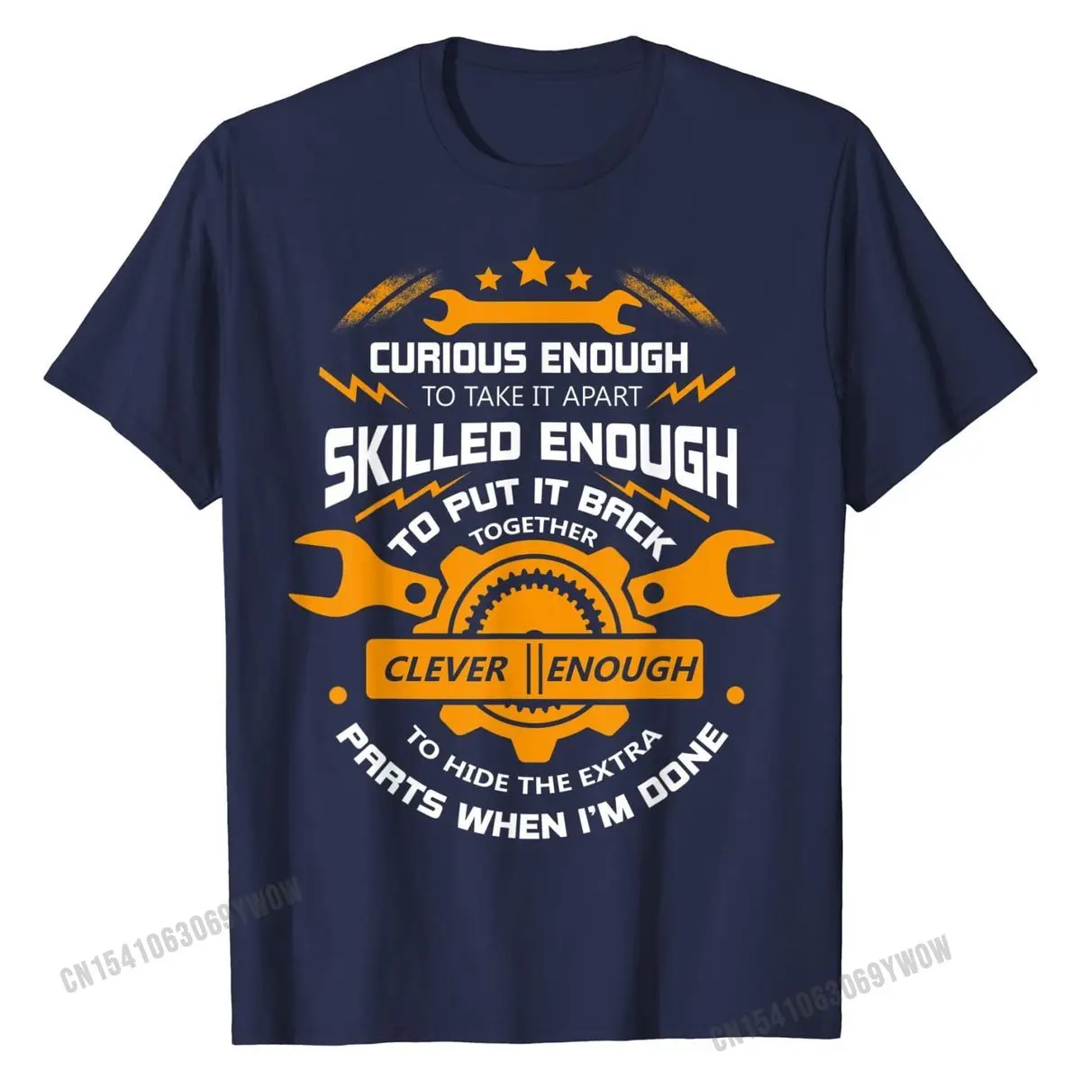 Curious Enough To Take It Apart T Shirt, Mechanic T Shirt Street Cotton Men Tops Shirts Summer Brand New T Shirt