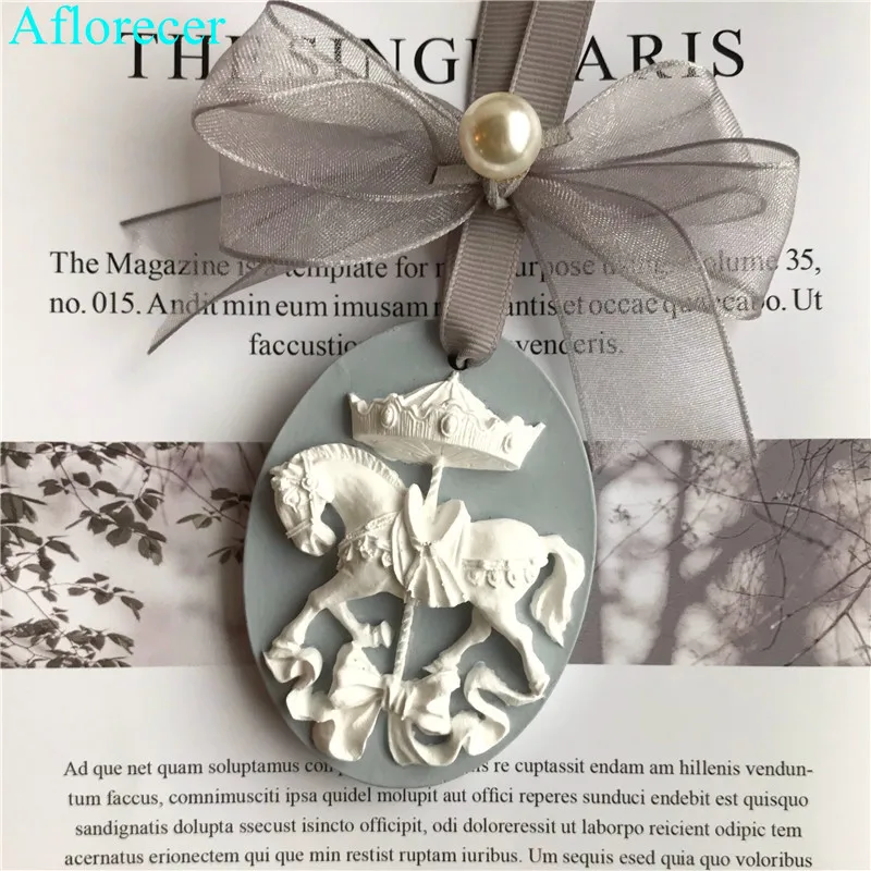 Molde de silicona de yeso aromático de caballo de Troya DIY, decoración de boda, aromaterapia, colgante de coche, decoración del hogar