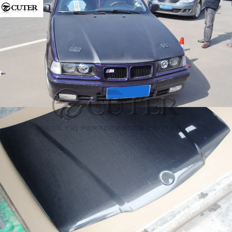 E36 3 Series Sedan Origianl Style Carbon Fiber Front Engine Hood Bonnets Engine Covers for Bmw E36 325i Sedan 92-99