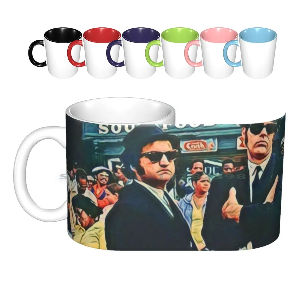 Blue Eyed Soul Ceramic Mugs Coffee Cups Milk Tea Mug Blues Brothers 80s 80s Movies Classis Movies Belushi Akroyd Blues Brothers