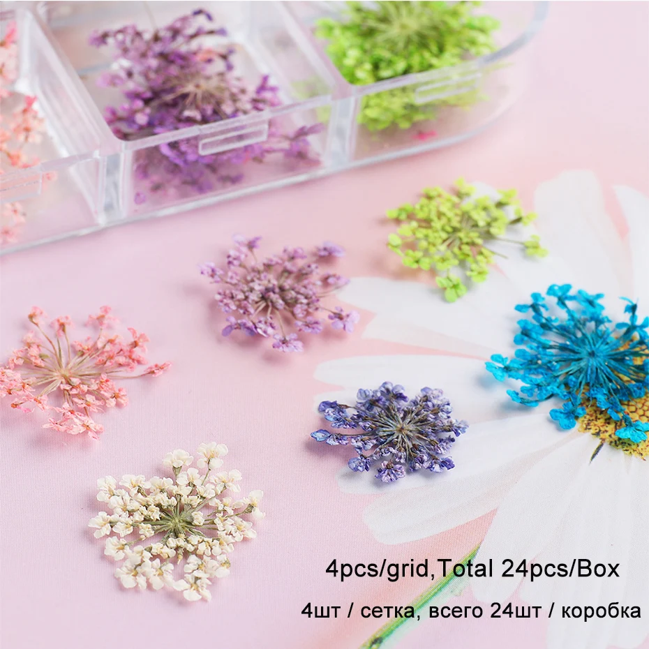 Falsche Blume Nagel Dekoration 3D Farbe Artificia Blütenblatt Blatt Gypsophila Blumen Schmuck Gel Polnischen DIY Maniküre Zubehör NLFL300