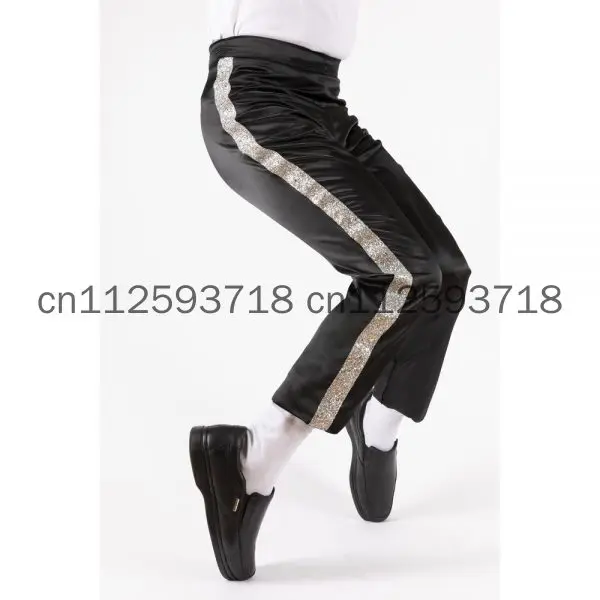 MJ Michael Jackson Black Billie Jean Entertainers Straight Silver Trousers Pants