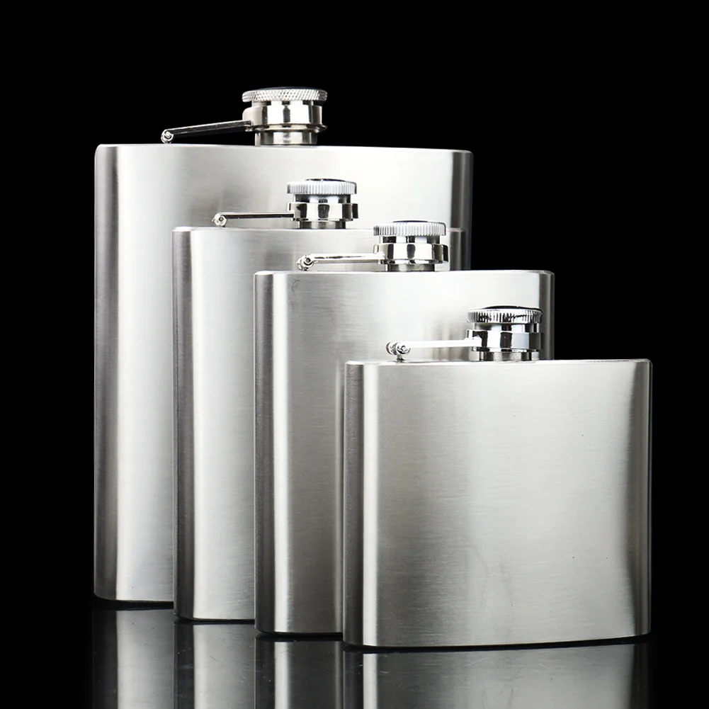 Stainless Steel Hip Flask Wine Whisky Hip Flask Kettle Pot Drinker Alcohol Liquor Bottle Outdoor Camping Drinkware 5 Oz 7 Oz 8 O