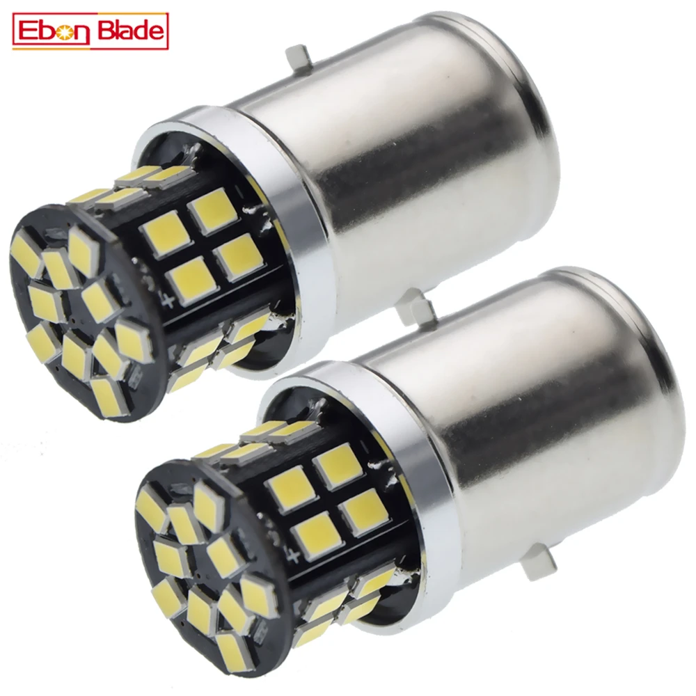 2 x BA20S Led Motorcycle Headlight 2835 Moto 30 SMD Motorbike Car Bulbs Light 6000K Scooter Moped ATV Bike Head Lamp 6V 12V 24V