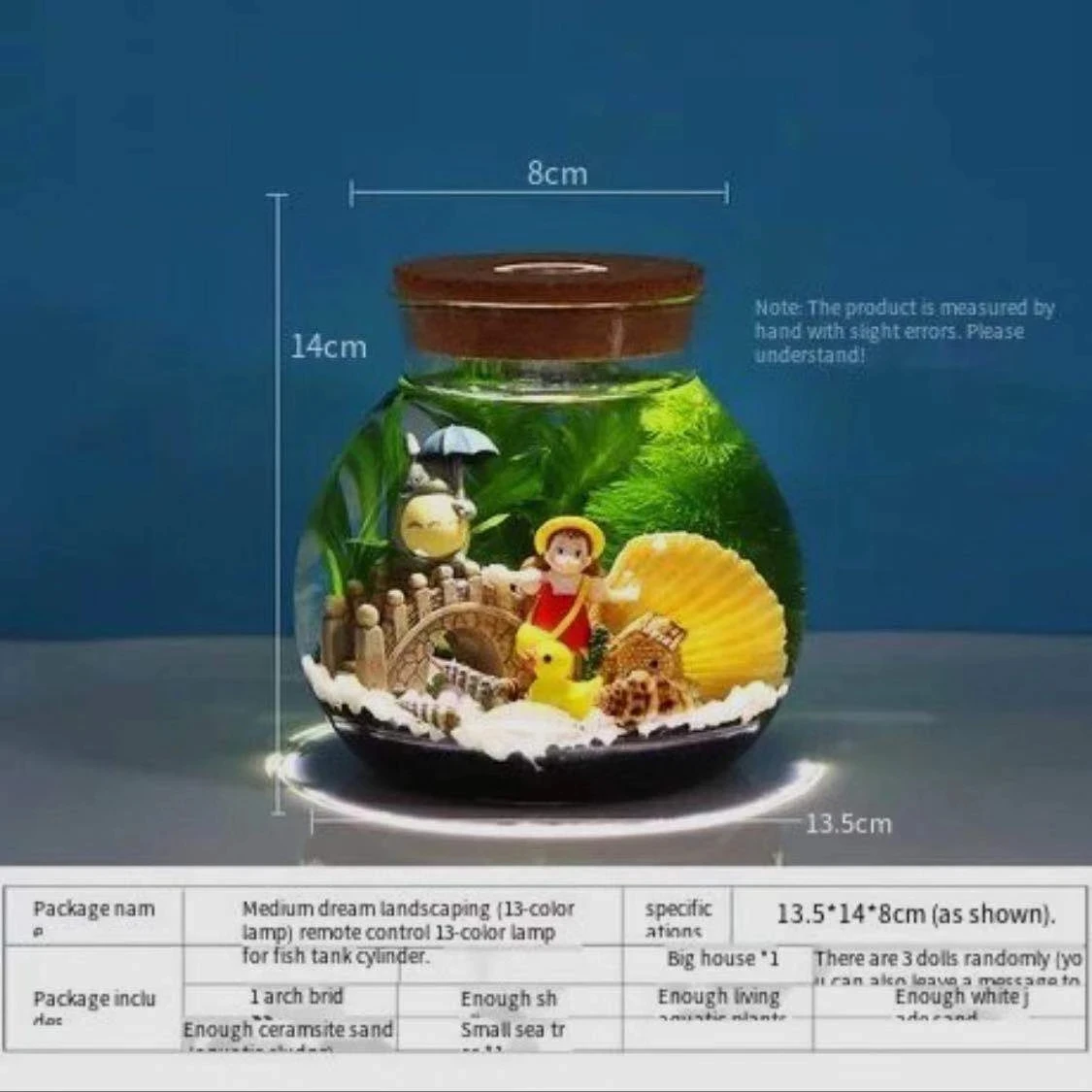 Aquarium small fish tank micro-view viewing aquarium landscaping fighting fish tank glass ecological bottle aquarium accessories