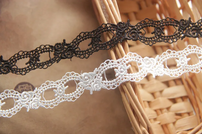 

10 лет/лот, белая, черная полиэфирная вышивка, водорастворимая кружевная бейка, ткань, полая лента для аксессуаров для одежды