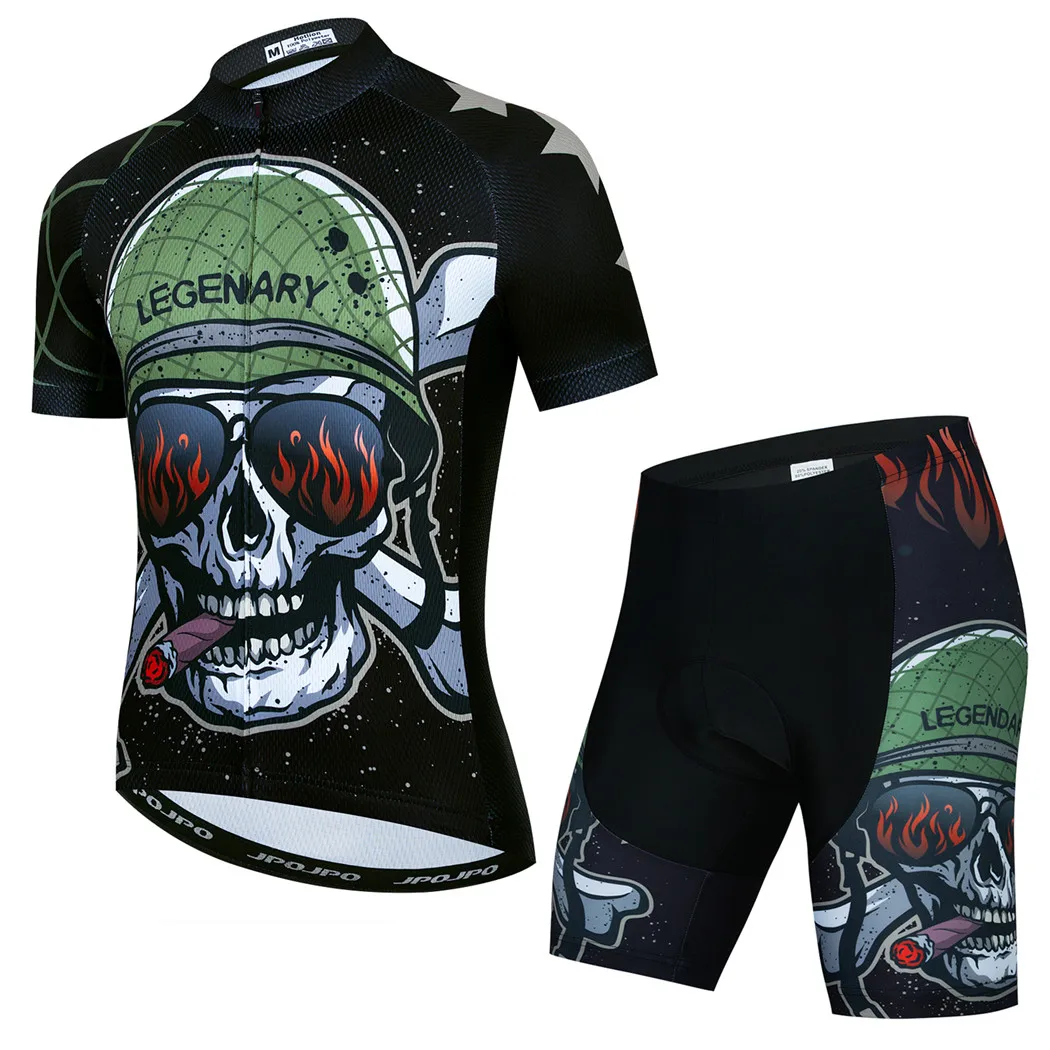 Weimostar Skull Cycling Clothing Suit Men Short Sleeve Cycling Jersey Sets Quick Dry Bicycle Clothes Road Mountain Bike Clothing