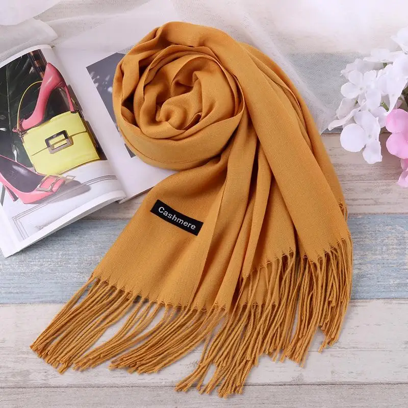 

Luxury Brand Scarf Unisex Female Male Best Quality Wool Cashmere Scarf Pashmina Tassels Women Men Wrap Shawl S-11