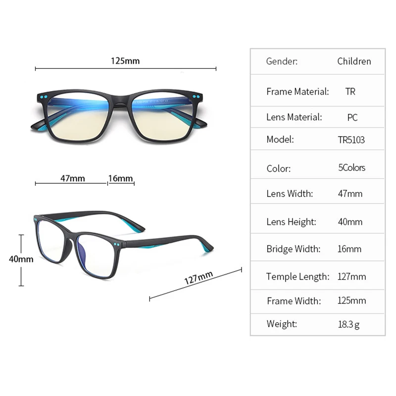 MAXJULI Blue Light Glasses for age 7-12 boys girls Blocking Anti Eye Strain Headache Computer Glasses UV protection 6603