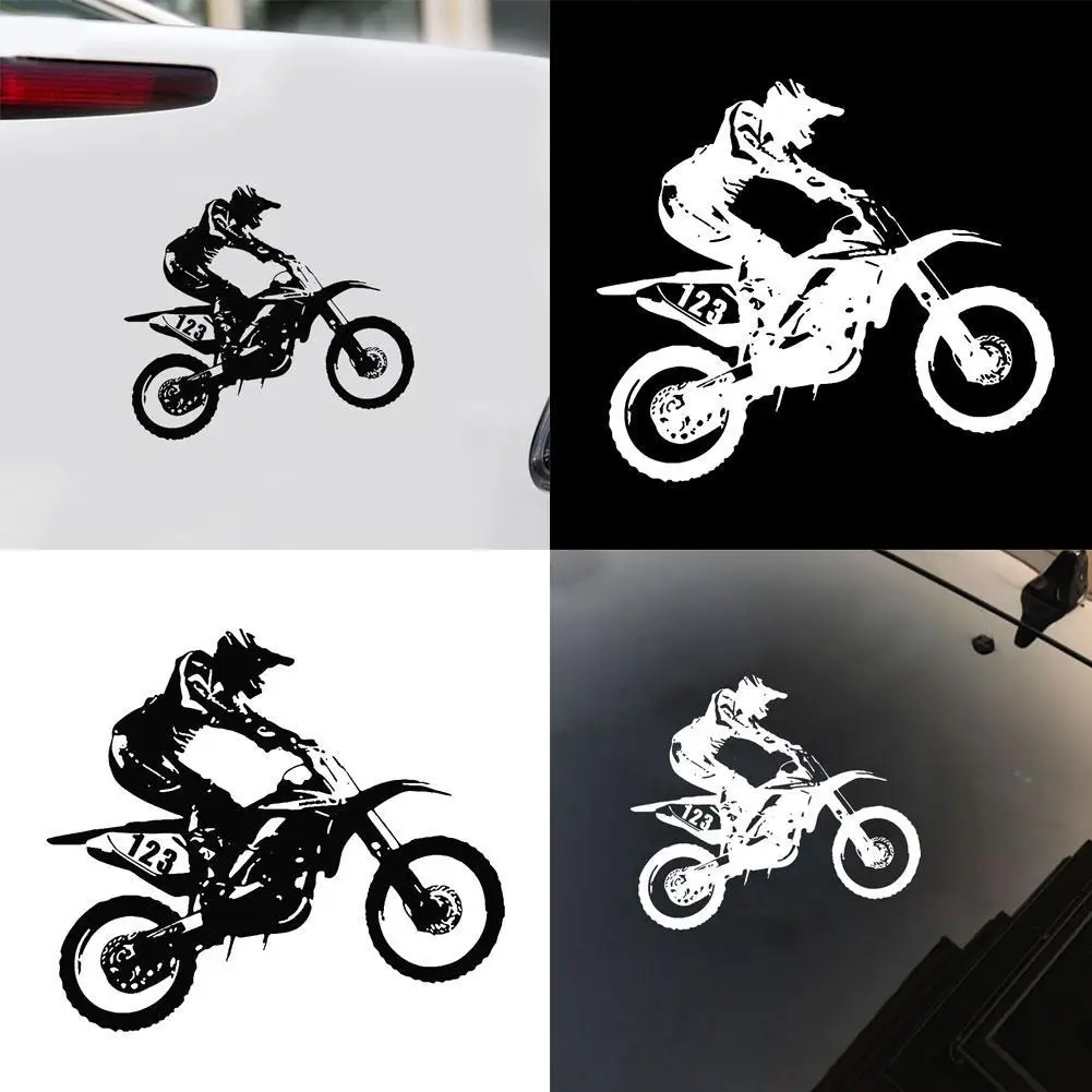 Motocross Stunts Motorcycle Reflective Car Truck Vehicle Decals Sticker Decor Motorcycle Accessories