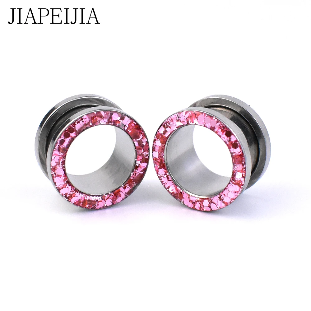 3-30mm Twinkle Hollow Ear Gauges Plugs and Tunnels Screw Fit Ear Stretcher Expander Body Piercing Jewelry