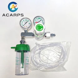 Medical Oxygen Inhaler CGA540, Rotary Disc Oxygen Inhaler, Double Meter Oxygen Pressure Reducer,Used For Oxygen Cylinder 4000psi