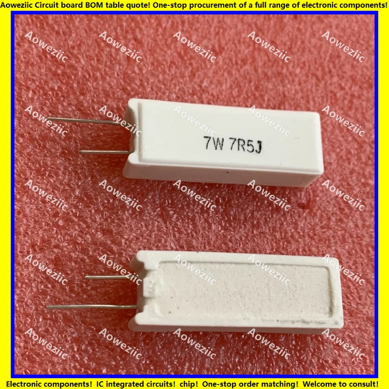 

10Pcs/Lot 7W7R5J 7W7.5ΩJ RX27-5 SQM Vertical Cement Resistance 7W7.5ohm 7.5RJ Ceramic Resistance Precision ±5% Power Resistance