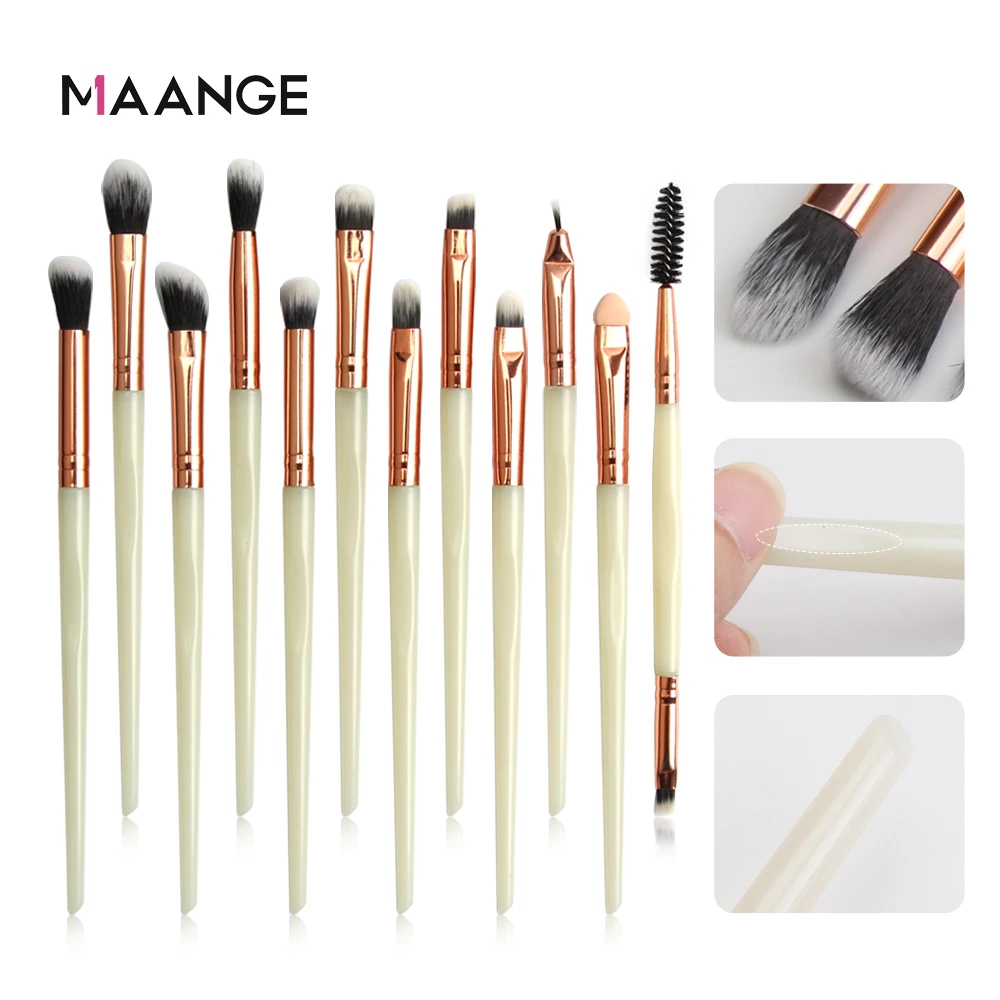 Maange Pro Trang Điểm 12 Chiếc Lông Kẻ Phối Lông Mày Hợp Cọ Trang Điểm 12 Cây Tiện Lợi Du Lich Mội Nơi Ko Lo Tà Tổng Hợp Sợi Lông Mỹ Phẩm Làm Đẹp Bộ Bàn Chải