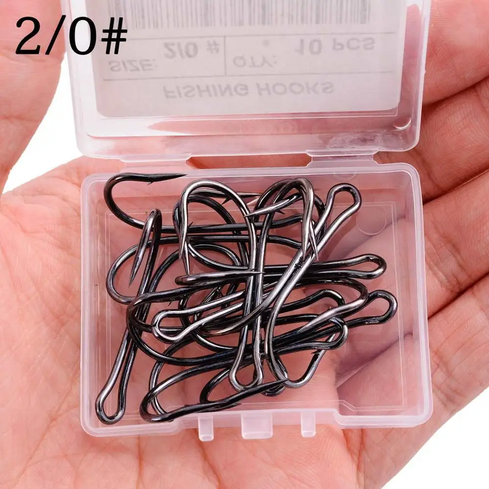 Anzuelo doble acero carbono afilado para pesca de carpa mosca - imagen 5