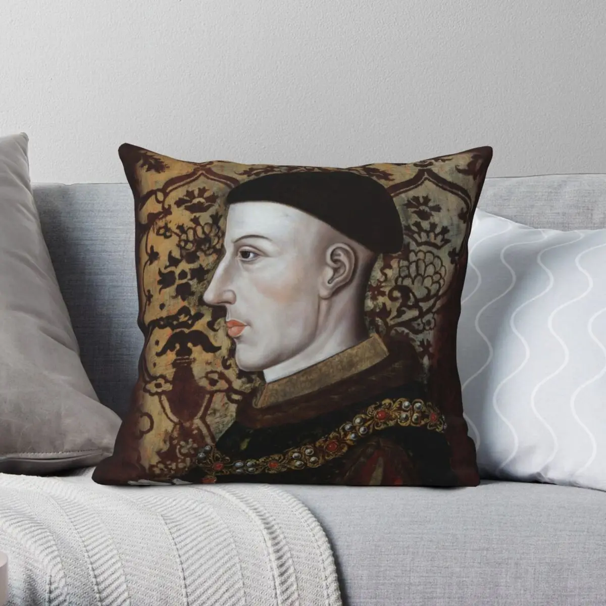 

Henry V Of England Square Pillowcase Polyester Linen Velvet Creative Zip Decor Throw Pillow Case Room Cushion Cover