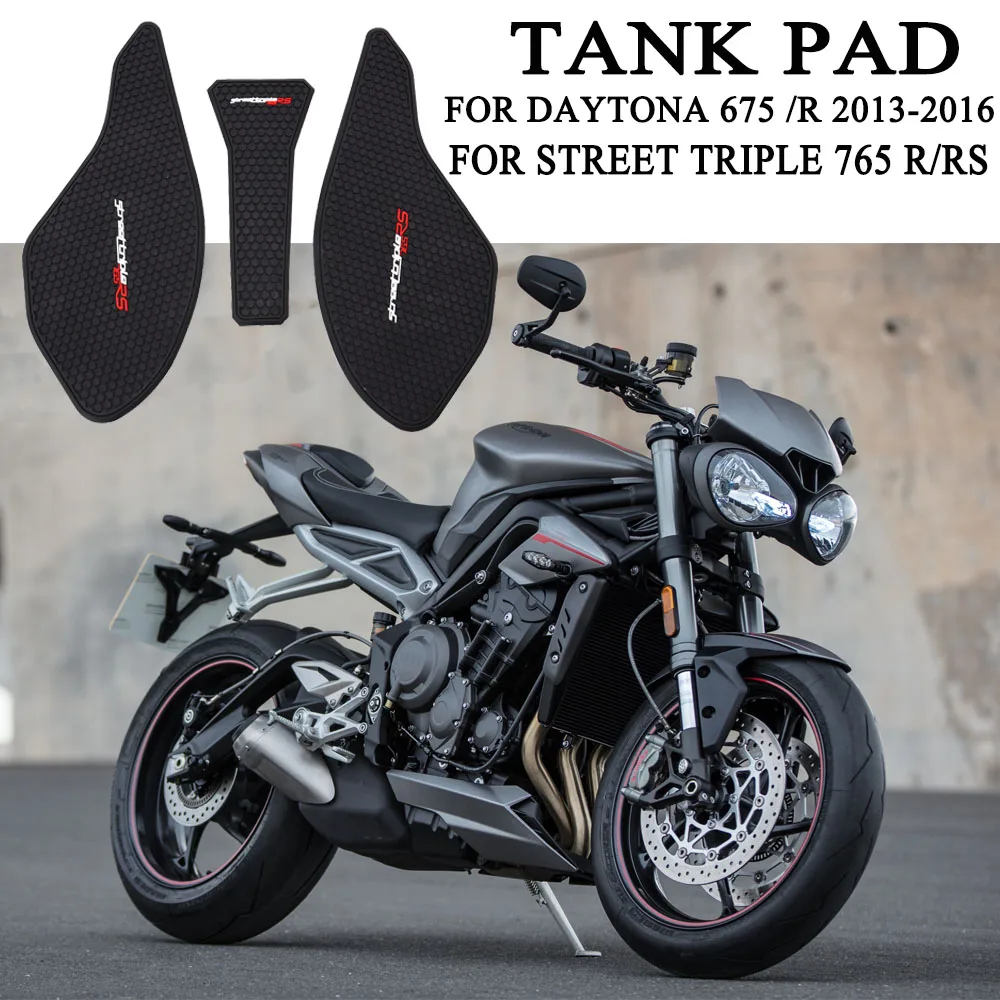 

Anti-slip Tank Pads Sticker Side Gas Knee Grip Traction Pads Moto Gymkhana For DAYTONA 675 /R STREET TRIPLE 765 RS