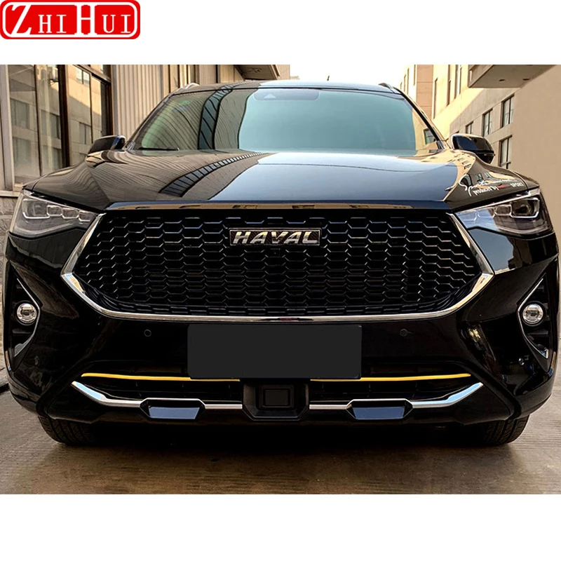 For Haval F7 F7X 2019 2020 2021 Car Styling Front Engine Trim Grill Mesh Lip Shape Decorative Strip Exterior PVC Accessories