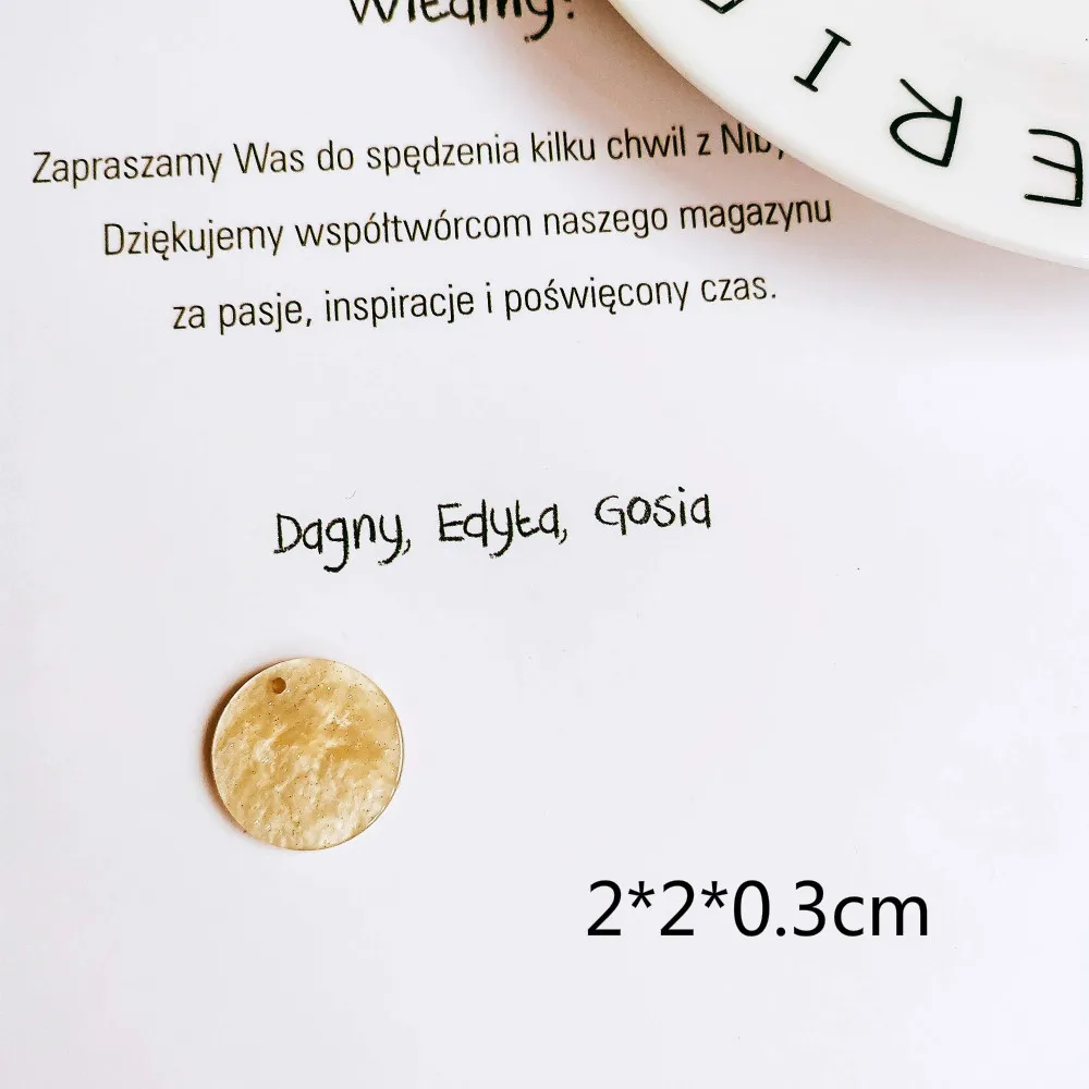 Eardrop Round Circle Acetic Acid Earring Accessories Pendant Necklace Charms Diy Handmade Material 8pcs