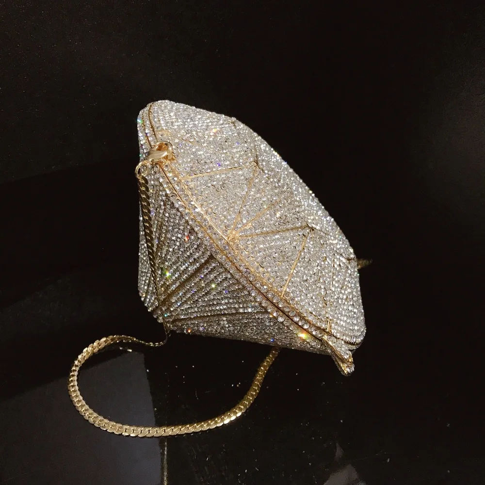 

15x9CM Three-dimensional Diamond Shaped Dinner Bag Crystal Bag Women Clutch Bag Banquet Women a5901