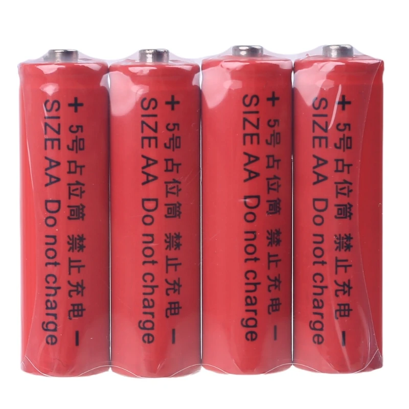 4Pcs No Power AA 14500 LR6 Fake Battery Setup Shell Placeholder Cylinder Conductor for AA Battery