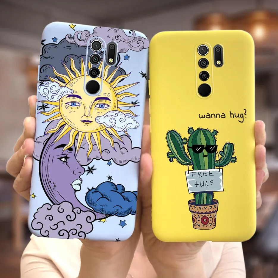 For Xiaomi Redmi 9 Case Soft Silicone Stylish Flower Phone Back Cover For Xiaomi Poco M2 PocoM2 Cases Redmi 9 Redmi9 Prime Coque