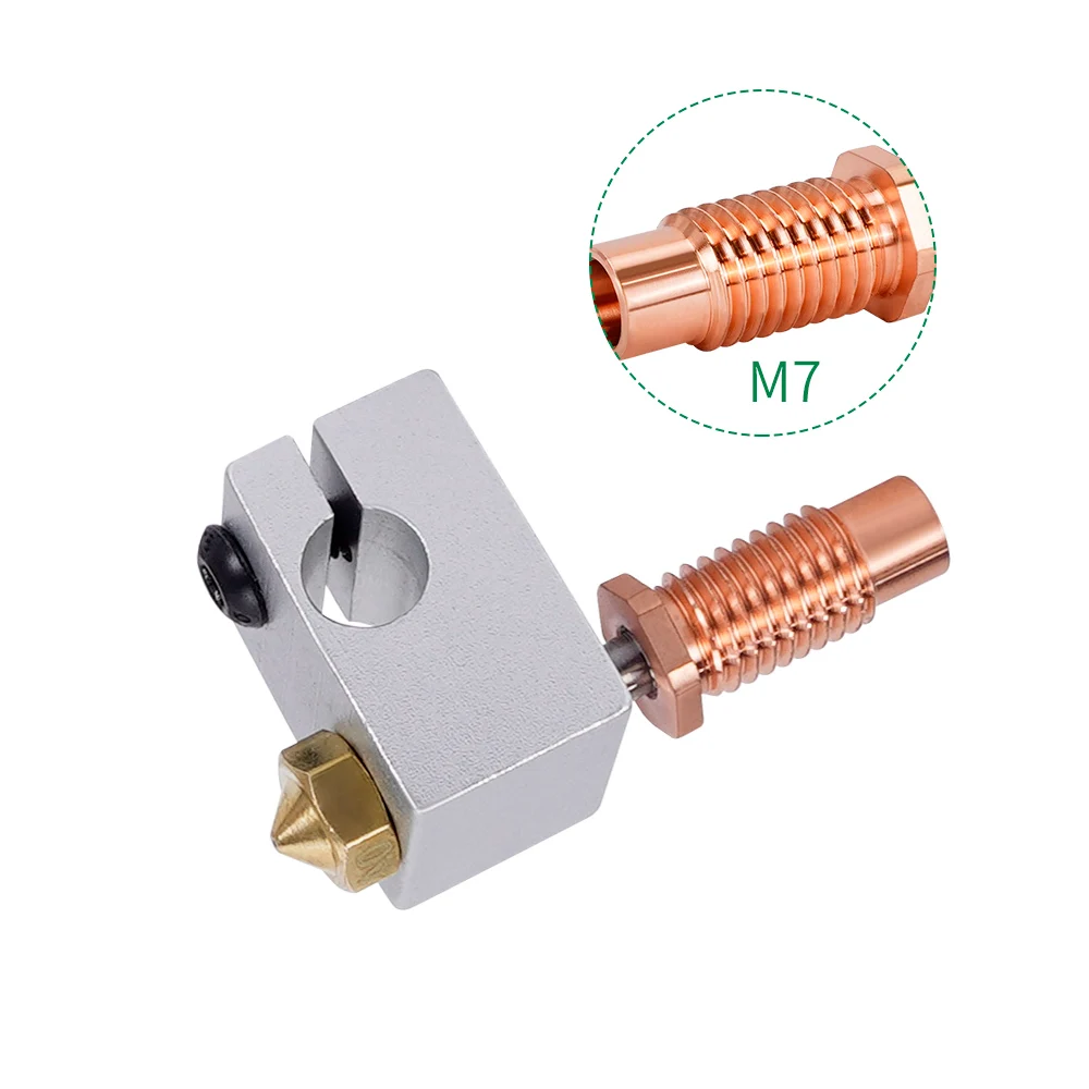 2/1 Pcs Bi-metal E3D V5 V6 Heat break E3D V6 Throat  Hotend Heater Block For Prusa i3 MK3 1.75MM Filament Tube 3D Printer