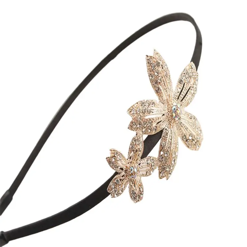 Korean Shining Rhinestone Headband Alloy Flower Fawn Frame Retro Cute Women Girls Fantastic Fascinator Festival Hair Accessories