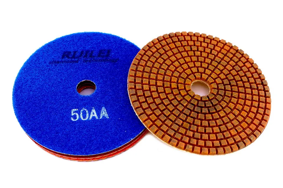 RIJILEI 4 Stück Super 5 Zoll Nass-Polierpads 125mm Kupferbindung-Polierpad für Granit Marmor Beton Bodenschleifscheibe – Detail 3