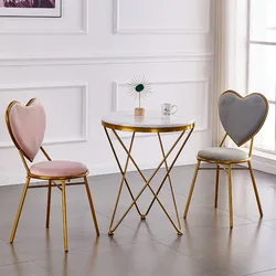 Chair Ins Make-up Chair Bedroom Back-chair Simple Dining Chair Heart Shaped Bedroom Nail Princess Dressing Stool Bedroom ZM1103