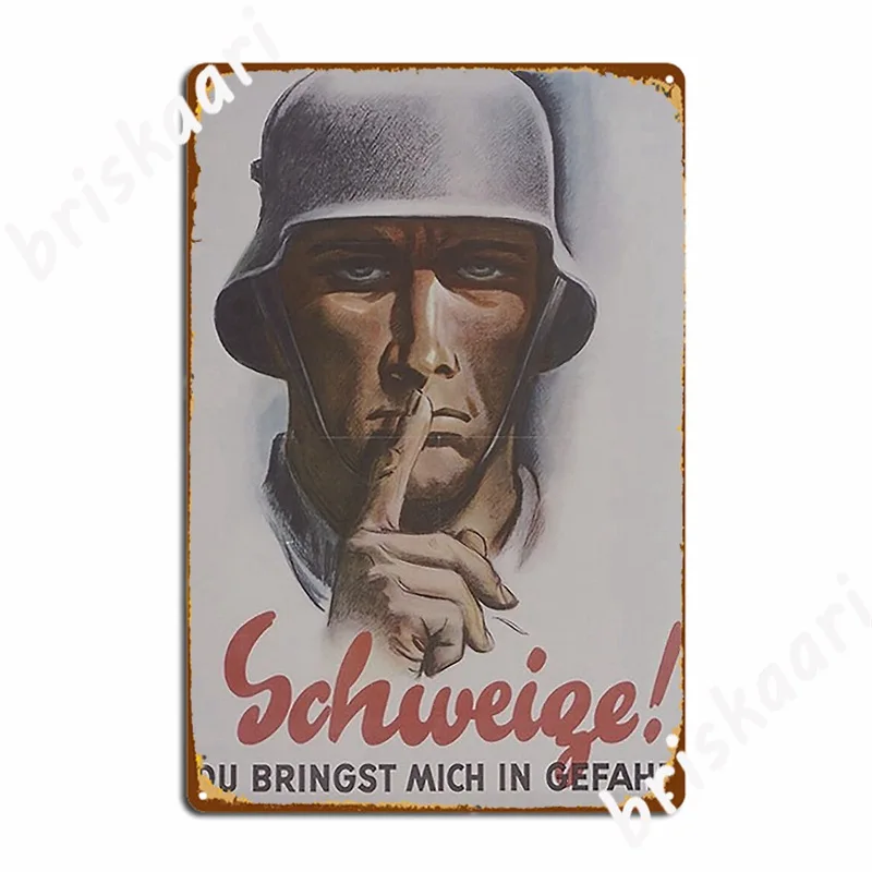 Wwii ..Keep Quiet..Vintage German Poster Metal Signs Wall Cave Wall personalized Tin sign Posters