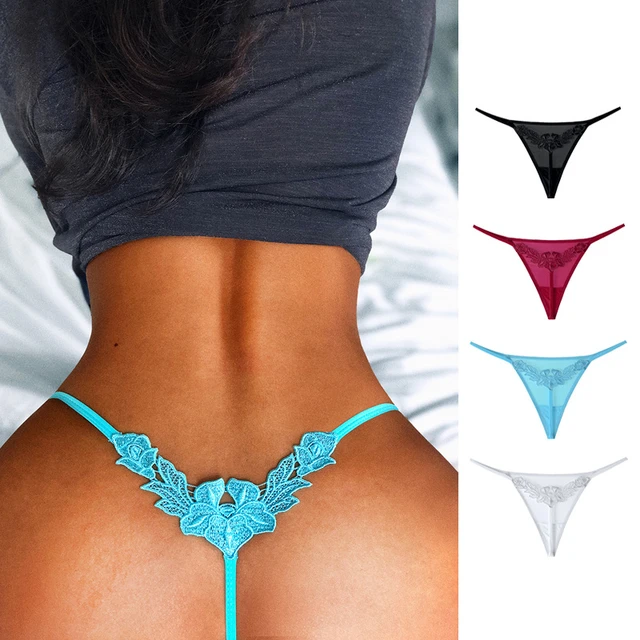String sexy a fleurs solubles dans l eau pour femmes culotte en forme de T sous vetements ultra fins hanche de peche tentation chaude AliExpress