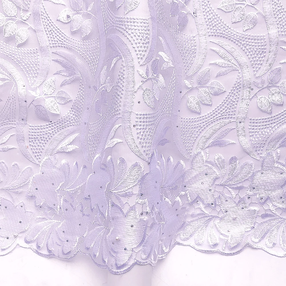 African Lace Fabric 5 Yards Lilac Mesh Net French Lace Fabric 2022 High Quality Swiss Cord Nigerian Lace Fabrics for Wedding