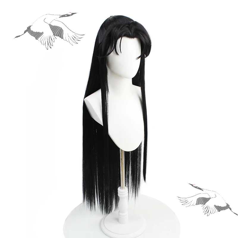 Tian Guan Ci Fu General Ming Guang Cosplay Costmes Pei Ming Cosplay Wig Black Straight Synthetic Hair Ancientry Wig For Hallowee