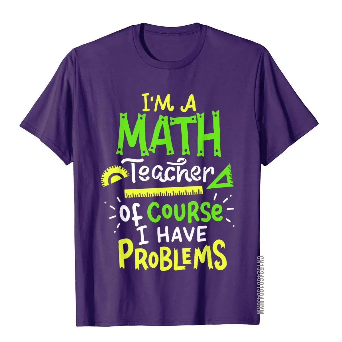 Math Teacher School Class Problem Funny T-Shirt Simple Style Men T Shirts Classic Cotton Tops Tees Party