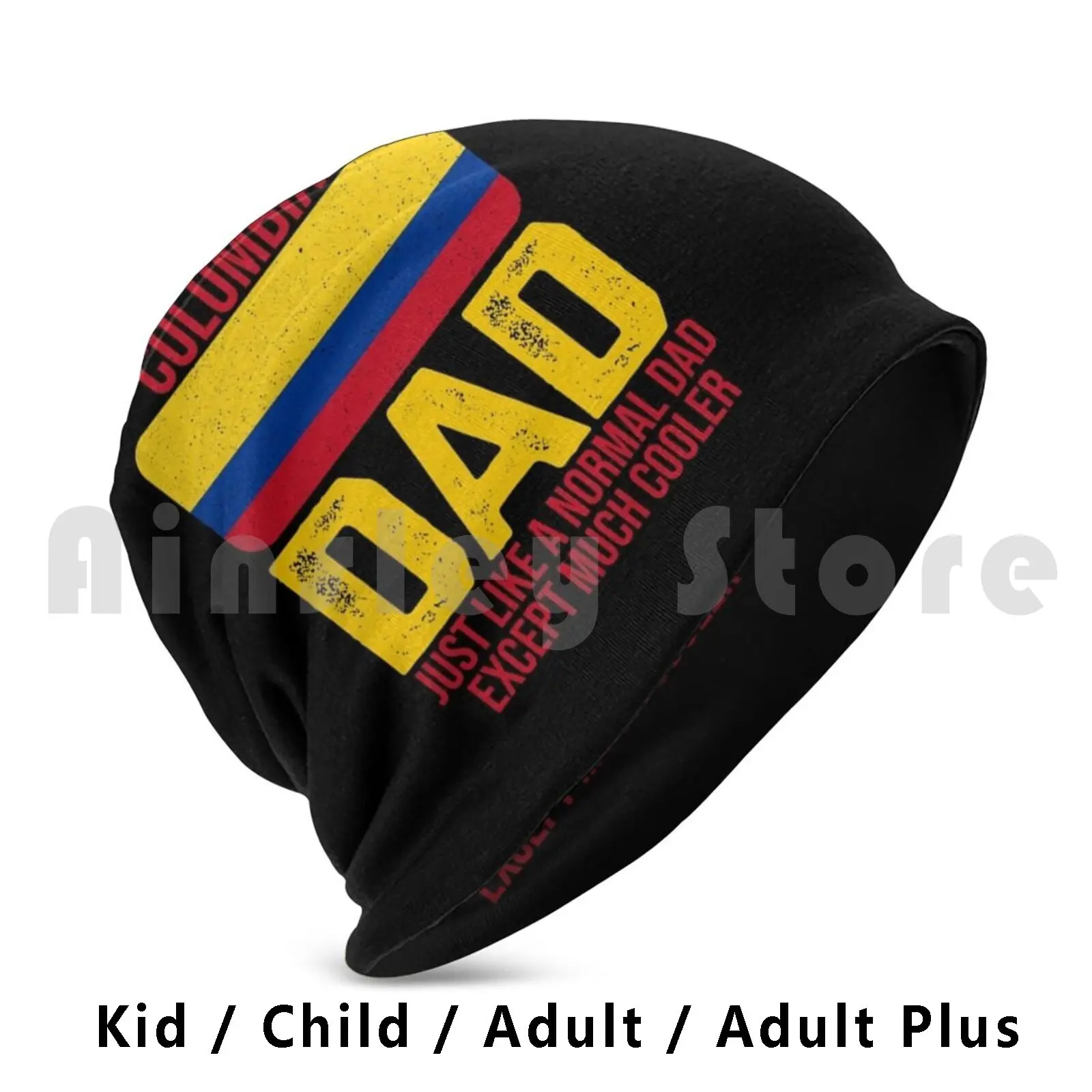 Colombian Dad Colombia Flag Design For Father's Day Beanies Knit Hat Hip Hop Colombia Colombia Flag Colombian