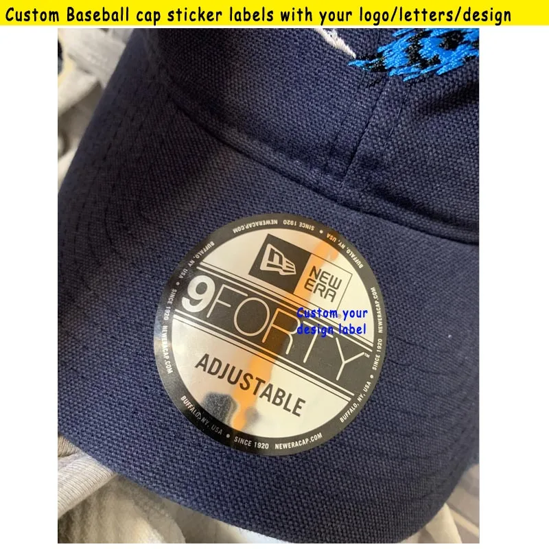 500pcs a lot Hat Sticker Customized Baseball Cap Brim Label Logo Patch Printing Caps Gold PVC self-adhesive silver stickers