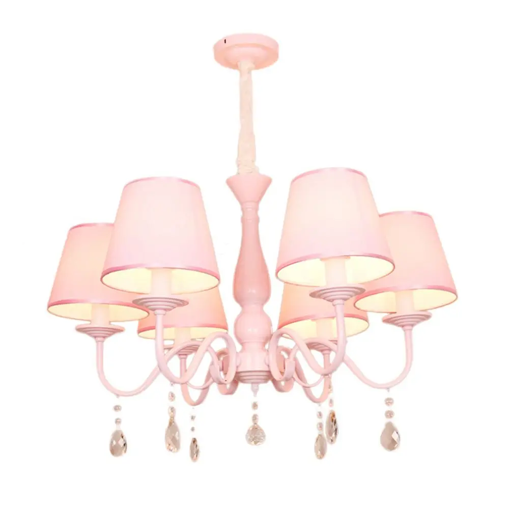 

Pink Pierced Princess Room Chandelier Lamp Modern Bedroom Pendant Light Living Room Hanging Lamps