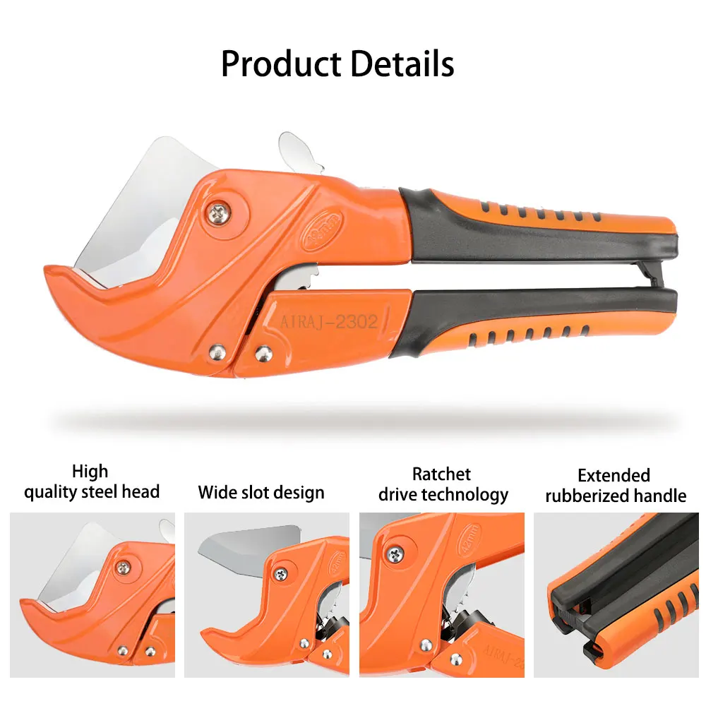 AIRAJ PVC tagliatubi a cricchetto forbici tagliatubi PVC PPR tubo taglio utensili a mano SK-5 taglio lama