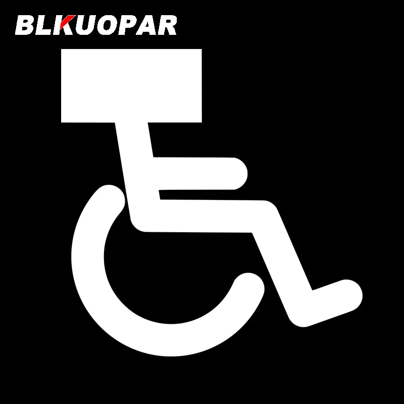 BLKUOPAR for Wheelchair Person Decals Cartoon VAN Refrigerator Vinyl Car Stickers Waterproof Windshield Sunscreen Funny Decor