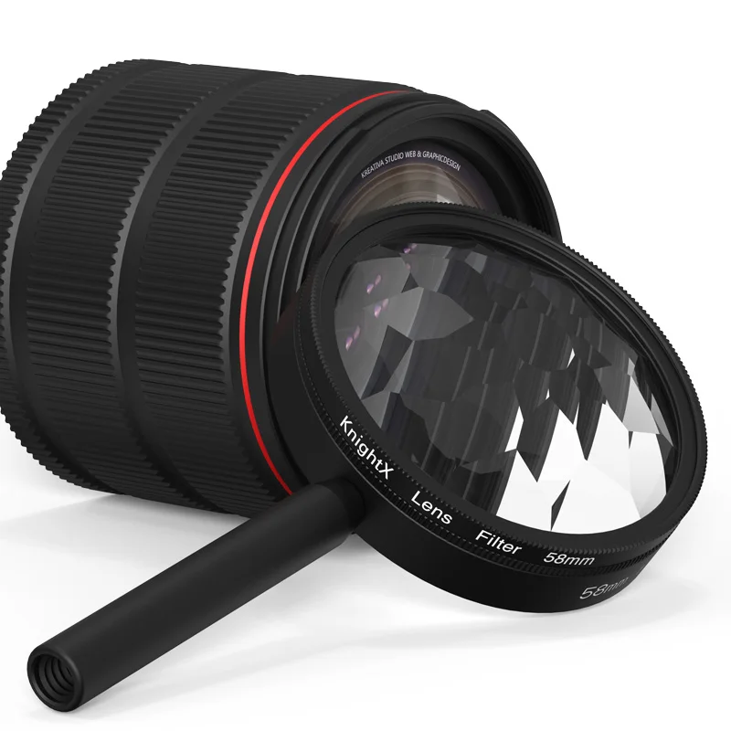 KnightX 58มม.มาโคร Kaleidoscope Prism CPL Star ND กรองสำหรับโทรศัพท์สมาร์ทโฟน Huawei Xiaomi Samsung