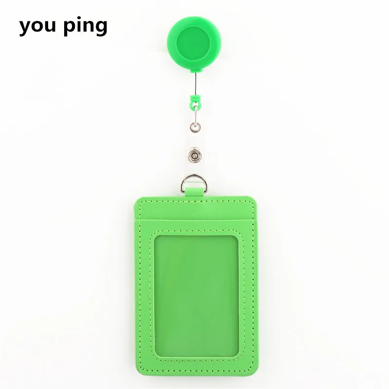 Luxe kwaliteit PU Lanyard dubbele badgehouder Bank Creditcard Kantoor Student Schoolbenodigdheden Nieuw